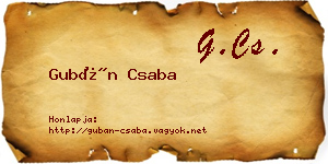 Gubán Csaba névjegykártya